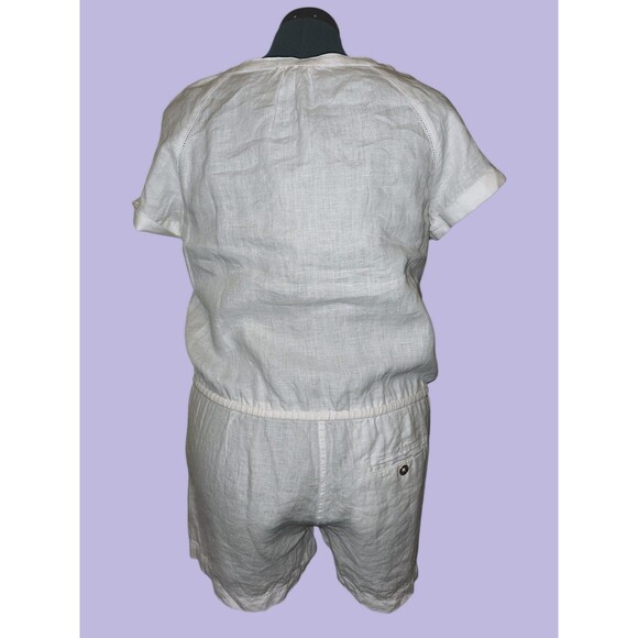 Juicy Couture White 100% Linen CoastalCore Romper with Gold Buttons Size… - Picture 7 of 7